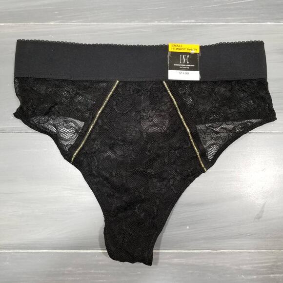 Inc High-waist Thong Underwear International Concepts Lace Small Black - Picture 2 of 7